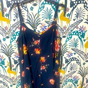 1X floor length floral dress with sweater